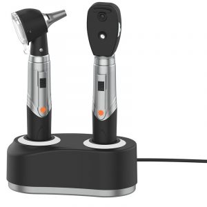 SET de Otoscopio y Oftalmoscopio recargables de fibra óptica con luz LED